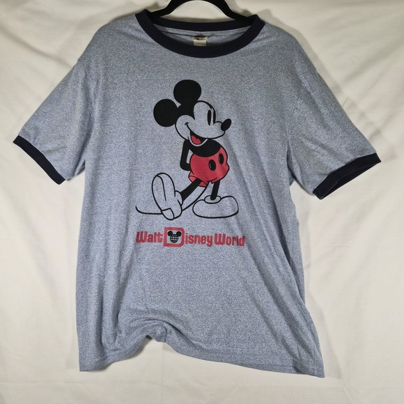 Disney Other - Disney Mickey Mouse T Shirt Men's Large Gray Ringer Walt Disney World Graphic...
